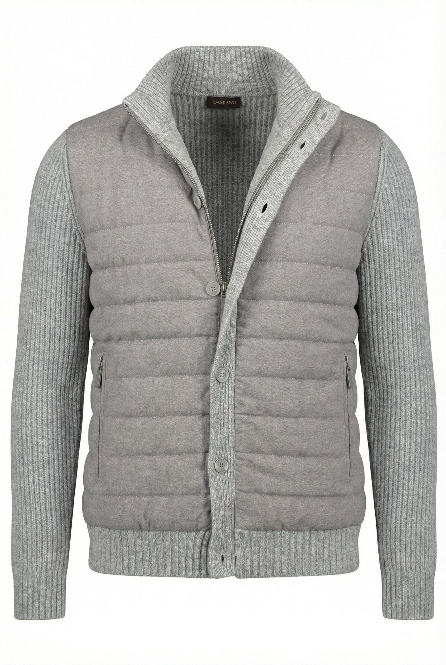 Quilted wool cardigan jacket