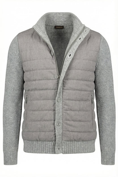 Quilted wool cardigan jacket