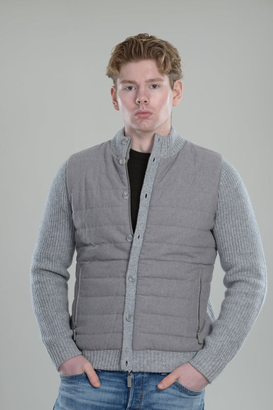 Quilted wool cardigan jacket