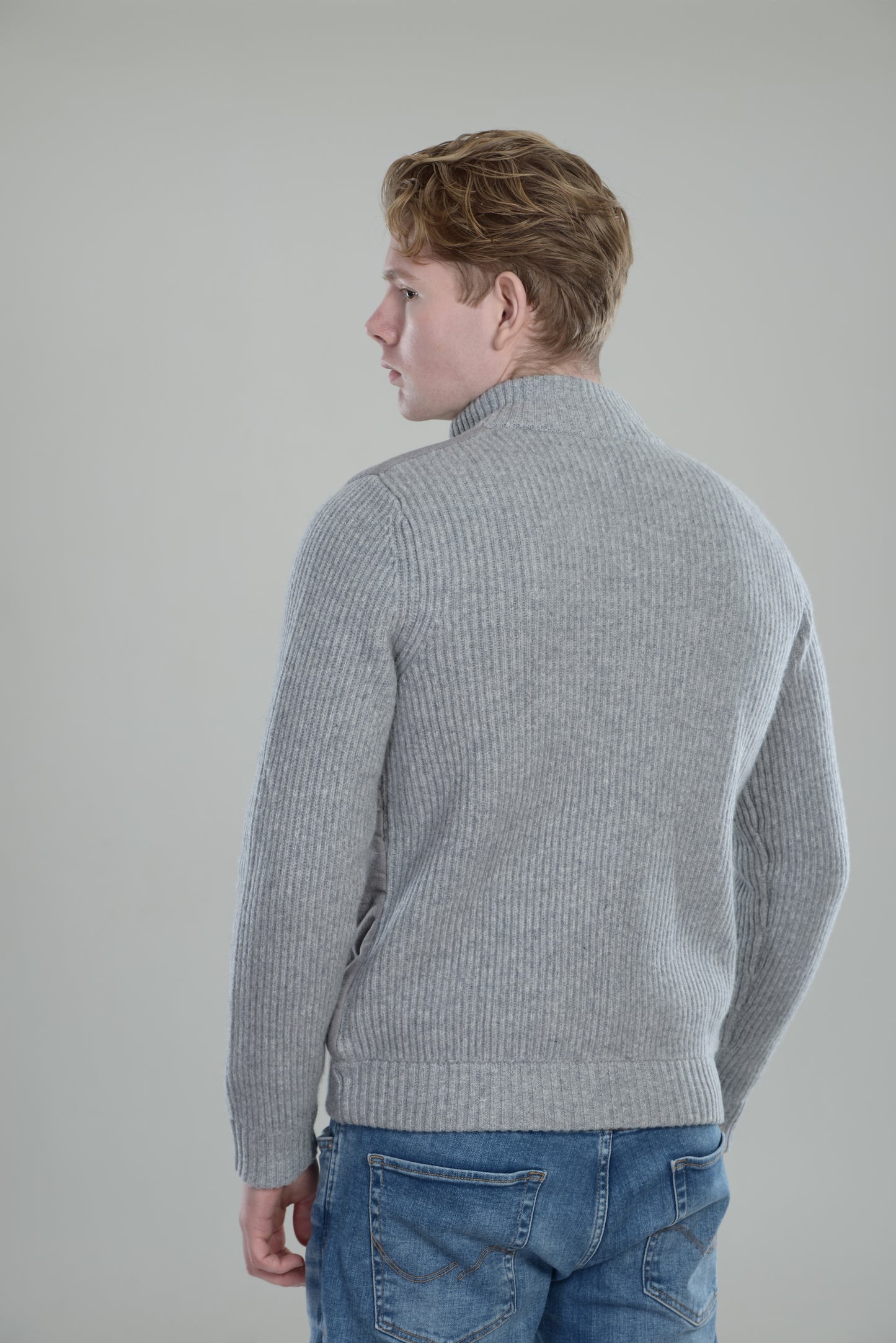 Quilted wool cardigan jacket