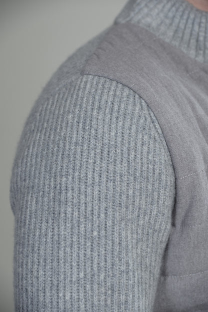 Quilted wool cardigan jacket