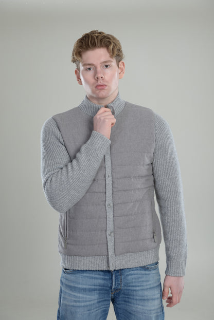 Quilted wool cardigan jacket